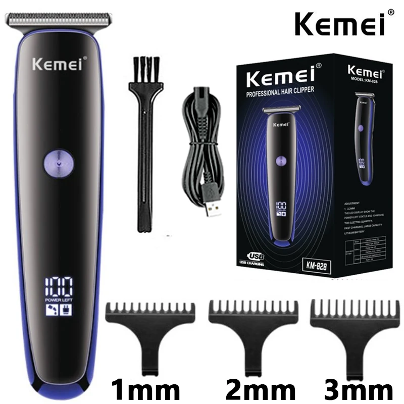 

Профессиональная машинка для стрижки волос от Kemei, перезаряжаемый триммер для бороды, машинка для стрижки волос, бритва для безопасного тела