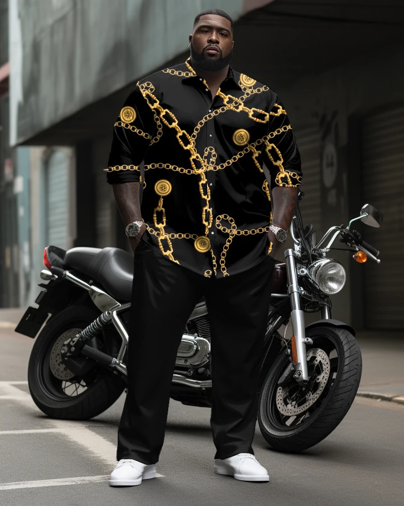 Мужская рубашка в горошек с длинным рукавом