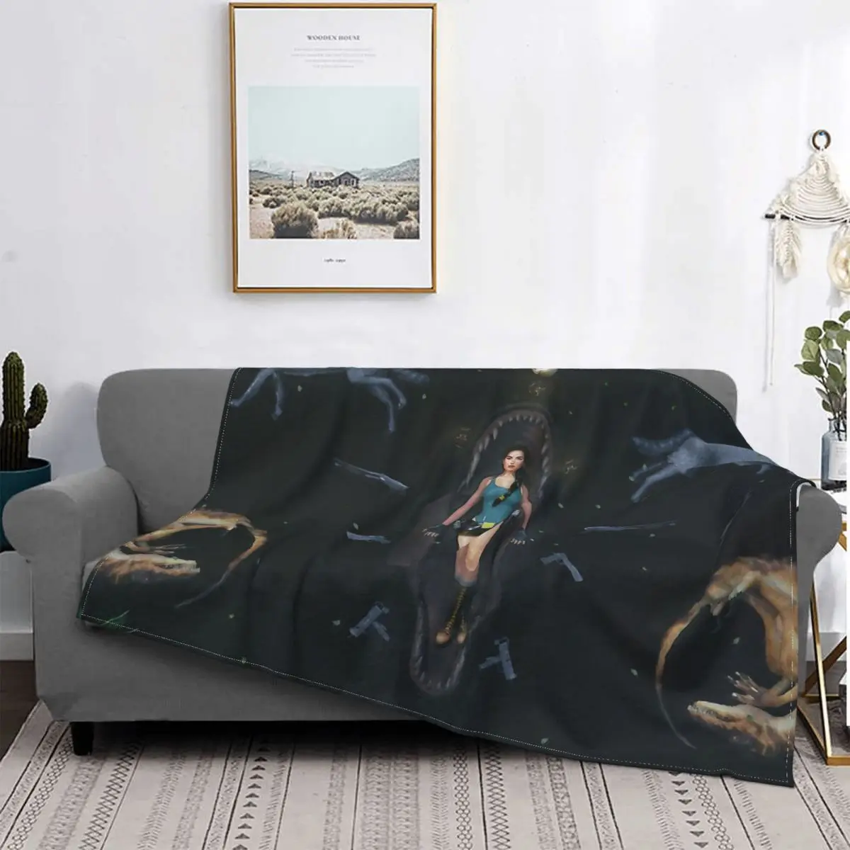 

Lara Croft Tribute Blanket Tomb Raider Jonah Maiava Game Flannel Summer Cute Thin Throw Blankets For Sofa Rug Piece