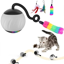 ATUBAN Cat Toy,Interactive Cat Toys for Indoor Cats,Automatic Moving Cat Ball Toys LED,Two Speeds Smart Cat Toys Without Noise