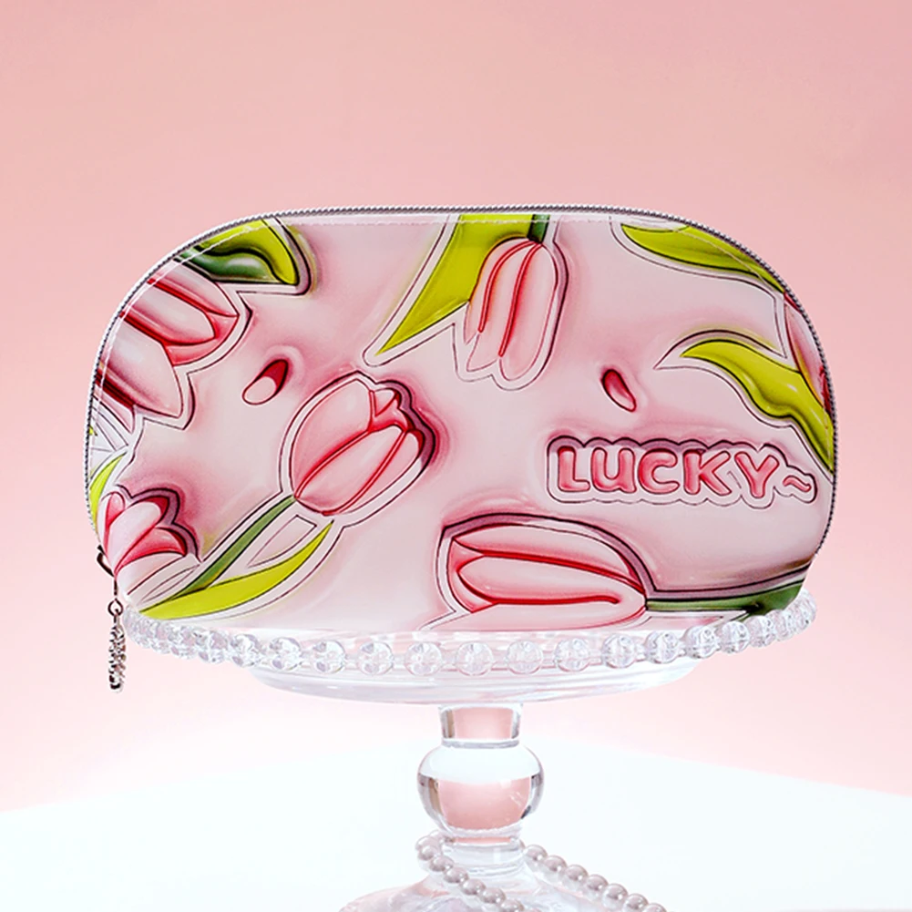 

3D Waterproof Makeup Organizer Bag Multifunctional Toiletries Organizer Solid Aesthetic Cosmetic Bag TPU Cartoon for Women Girls