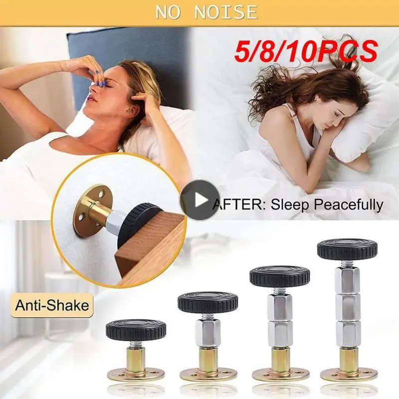 

5/8/10PCS Stainless Steel Anti-squeaking Headboard Stoppers Adjustable Thread Bed Frame Anti-shake Anti-vibration Fixing Screw