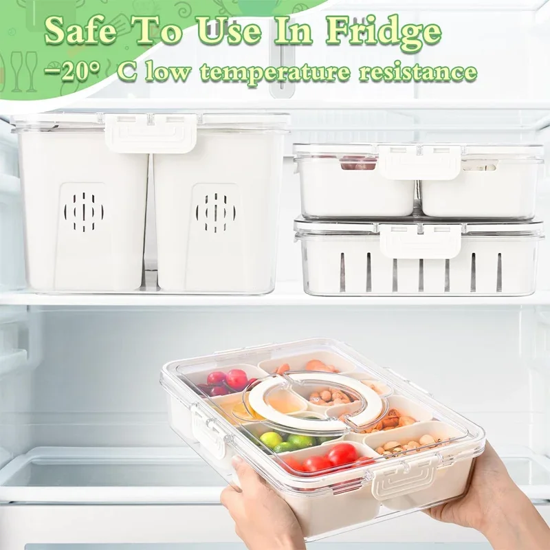 Контейнер-органайзер для хранения фруктов орехов сладостей специй 4/8 ячеек