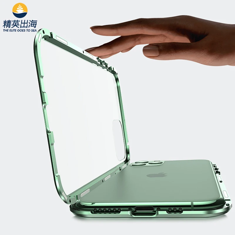 

Double Glass Case For iPhone 14 13 12 11 Plus Pro Max XR XS Max X mini Full Magnetic Phone Cover