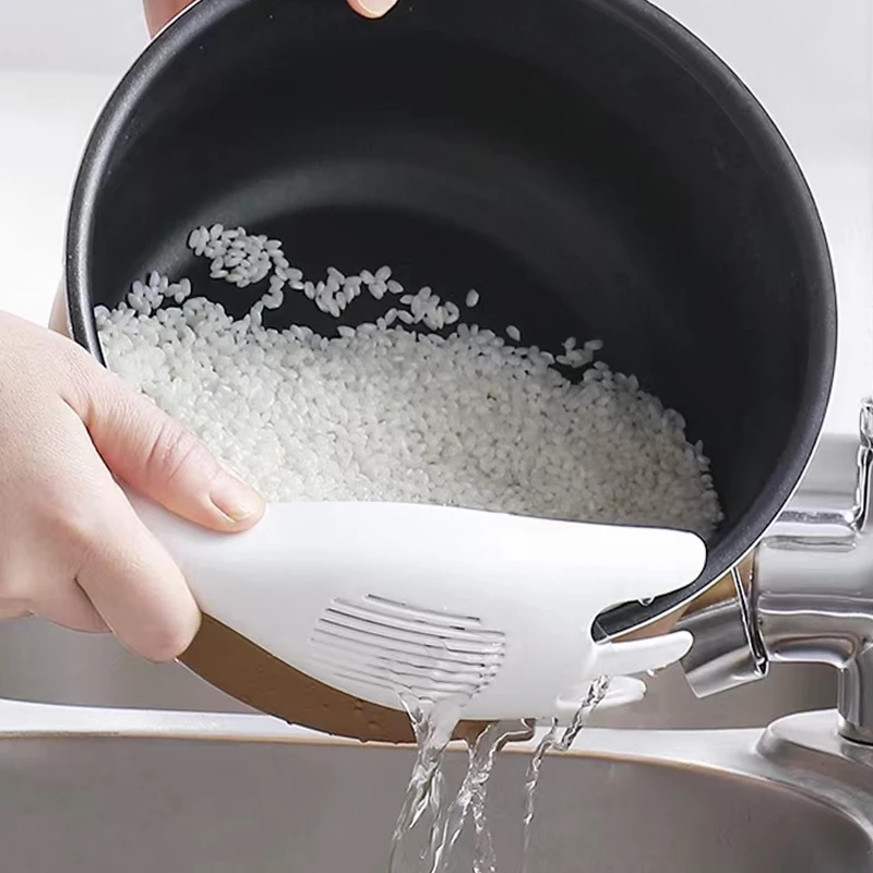 

New Home Drain Basket Plastic Rice Washer Rice Washing Spoon Screen Kitchen Rice Washing Basin Tools