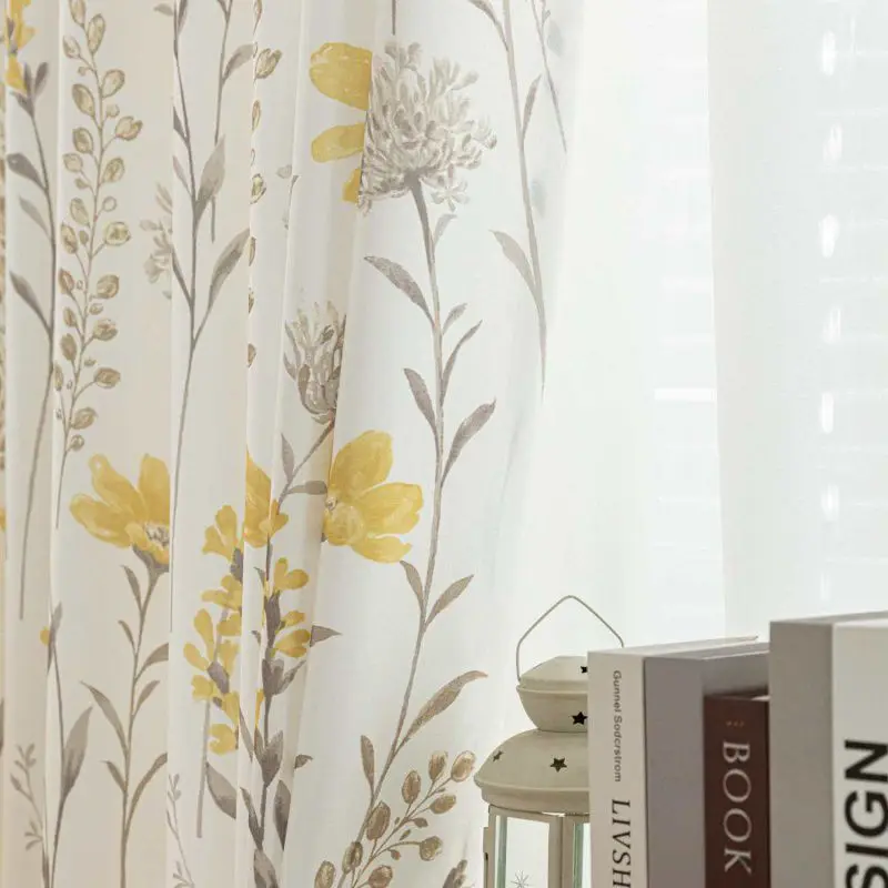 Шторы AiFish винтажные цветочные из полиэстера и хлопка