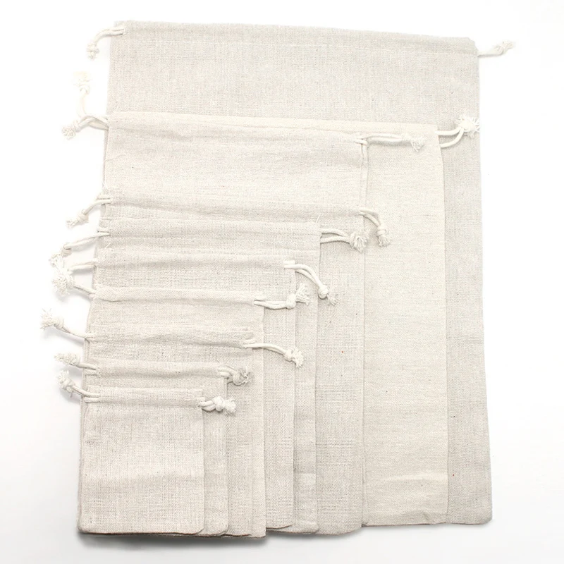 50pcs Drawstring Bag Reusable Linen Gift Bags Drawstring Bag ECO Produce Bags Cotton Bag for Wedding Christmas Dustproof Pouch