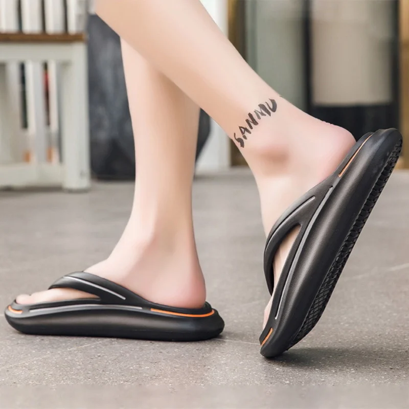 

Thong Flip Flops Men Cloud Slippers Thick Platform Summer Shoes 2023 Memory Foam Pillow Slides Orthopedic Clip Toe Beach Sandals