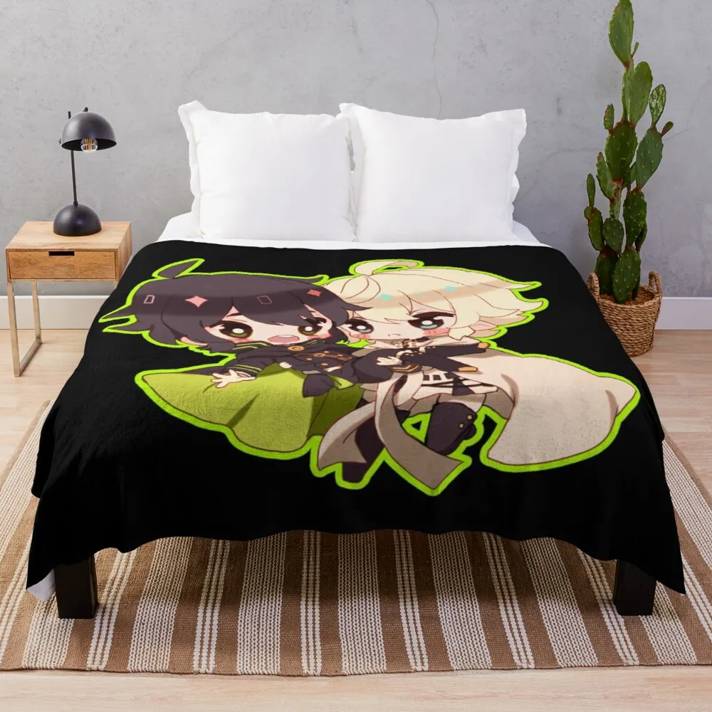 

Мягкое удобное одеяло в клетку Seraph Of The End - Mika and Yuu Chibi