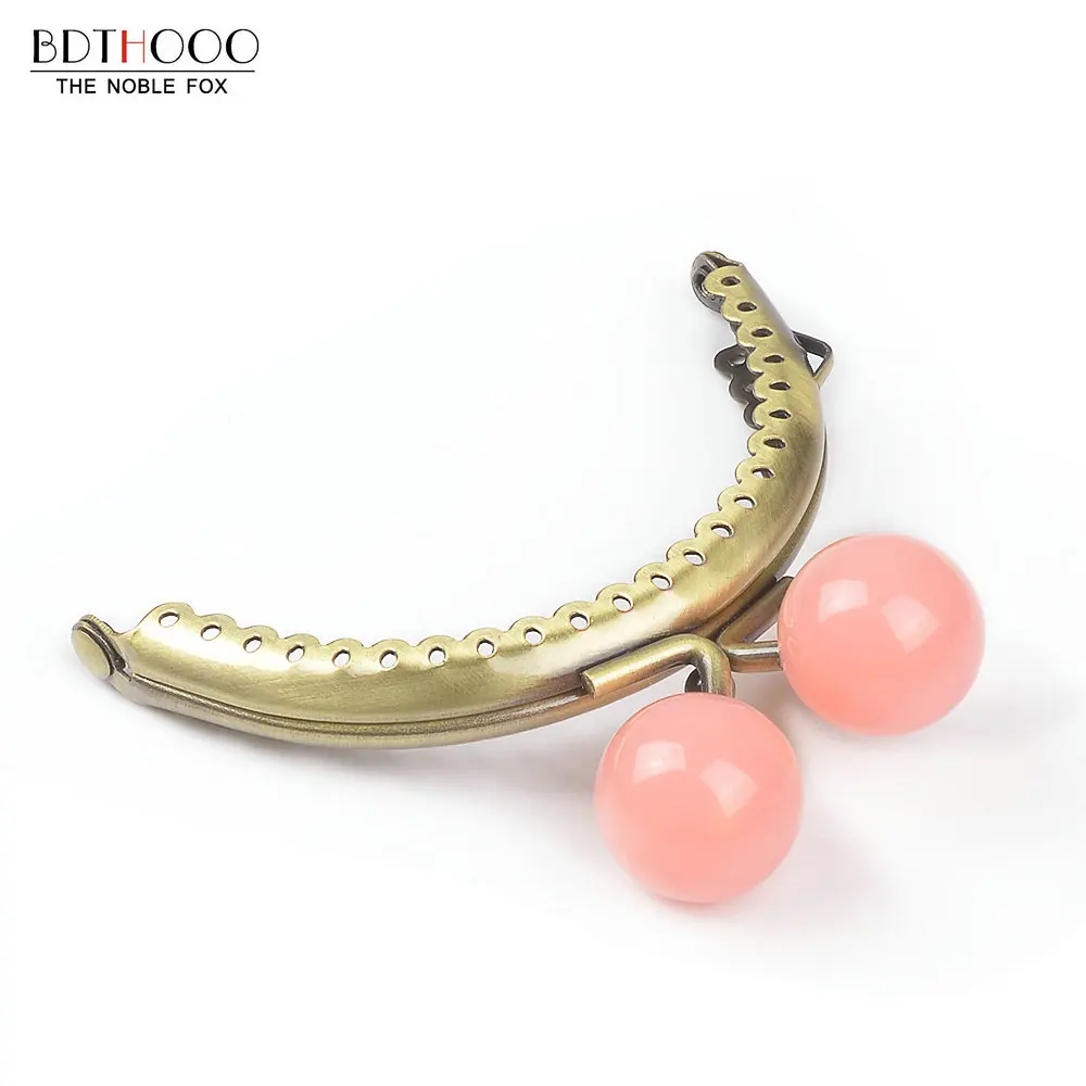 10pcs 8.5cm Round Metal Purse Frame Handle for Clutch Bag Accessories Making Kiss Clasp Lock Bronze Tone Candy Bags Hardware