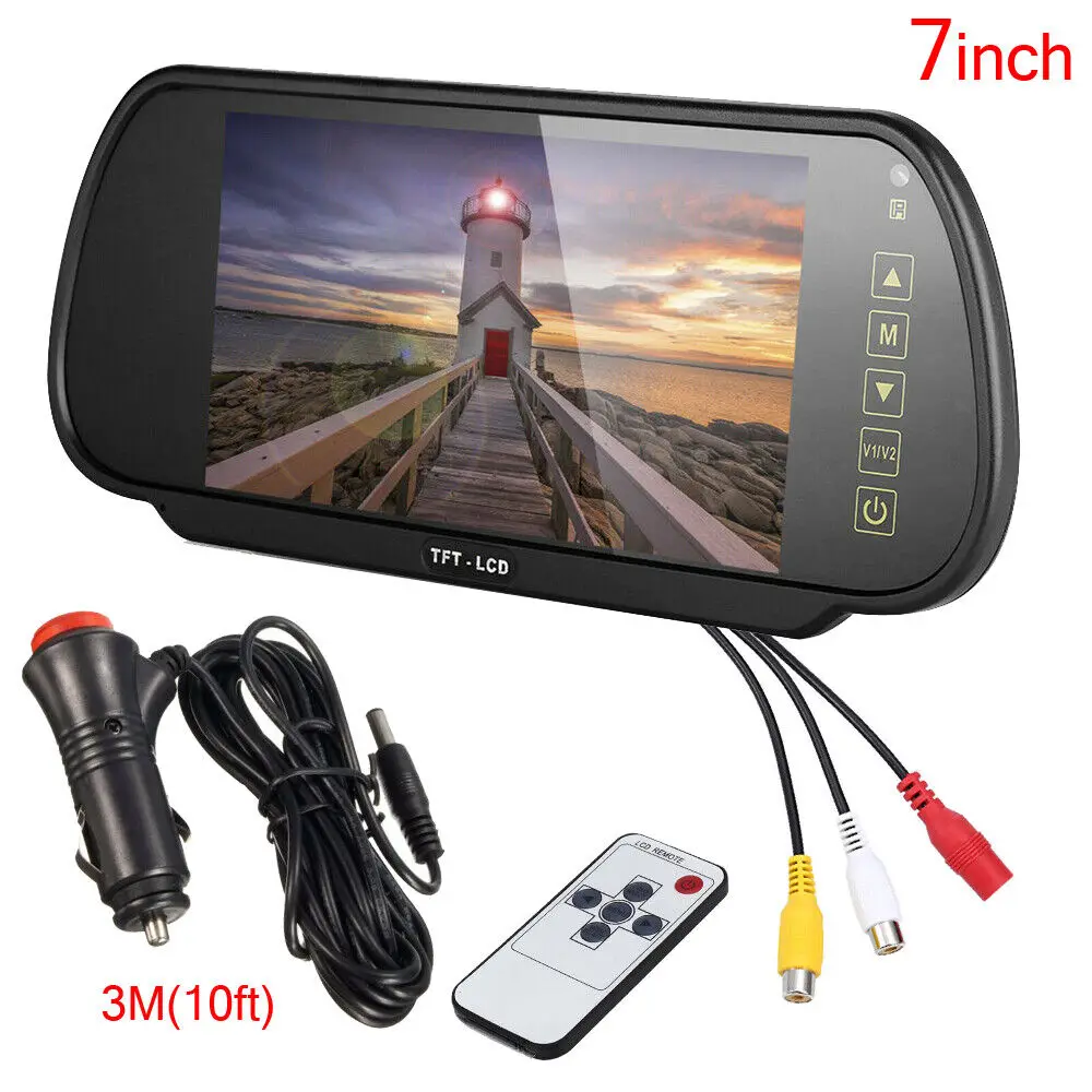 Bileeko 7 Inch LCD Color Screen Car Reverse Rear View Backup Camera HD Mirror Monitor