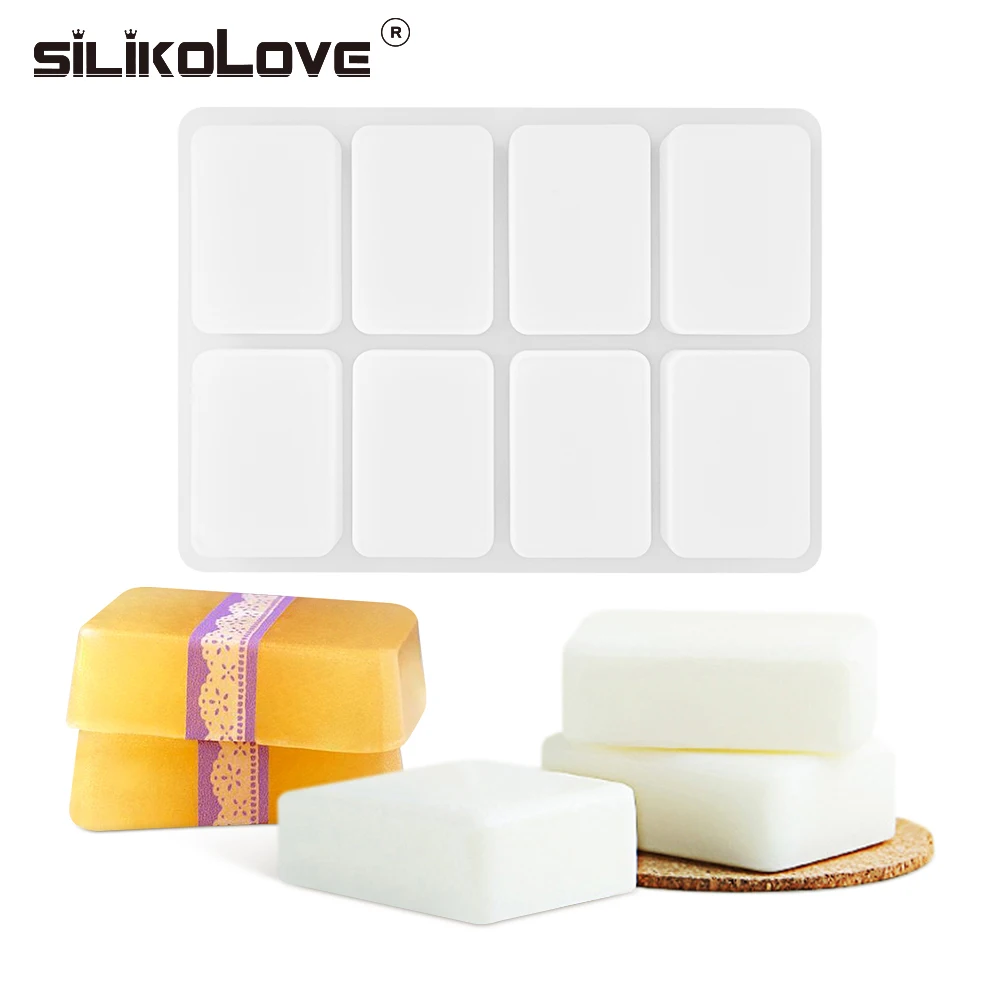 7.4*5cm 8 Cavity Rectangle Silicone Soap Mold for DIY Soaps Making Handmade Loaf Soap Forms Supplies Epoxy Resin Molds