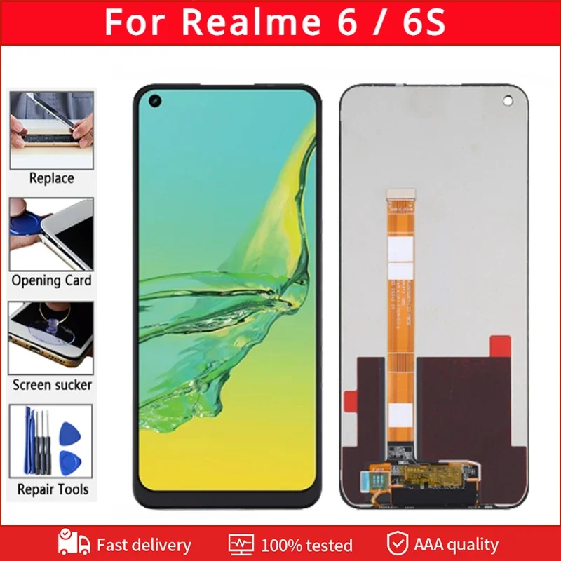 6 5 &quotIPS для Realme 6S RMX2002 ЖК-дисплей дигитайзер сенсорного экрана в сборе запасные