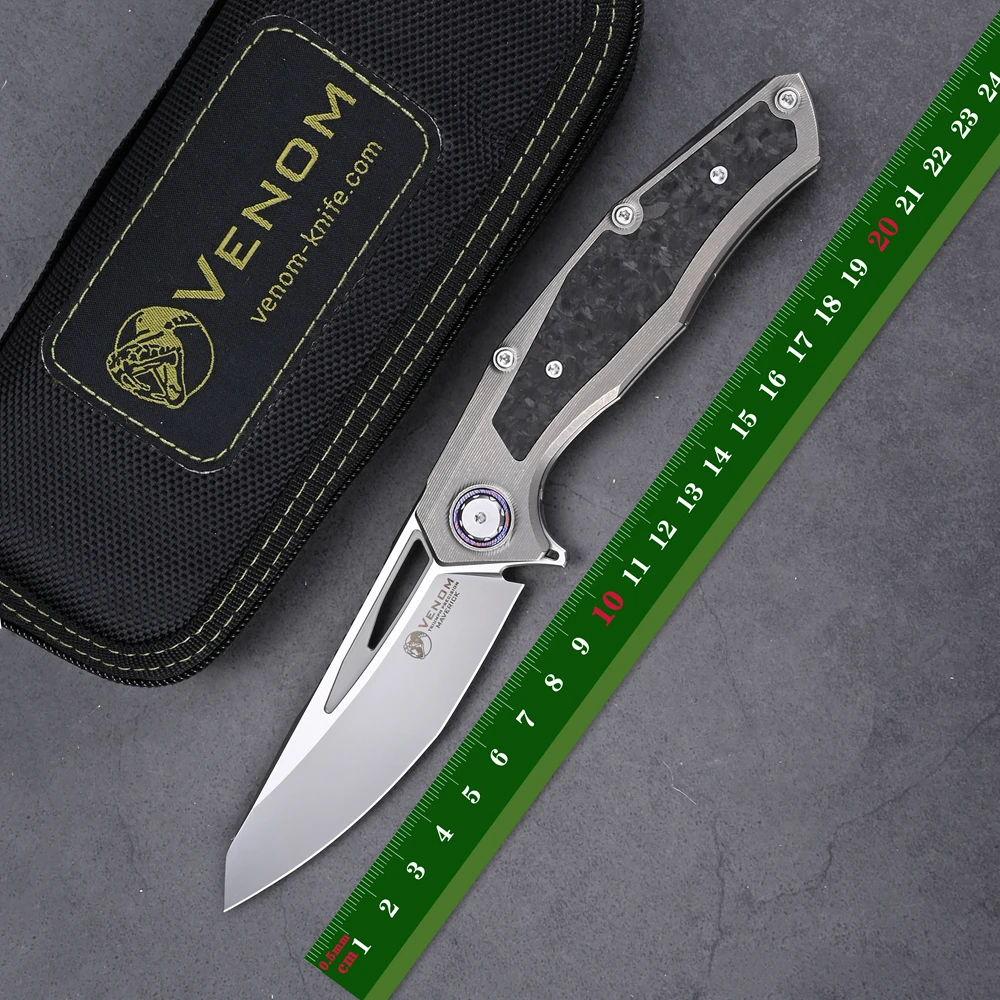 Складной нож VENOM Lone Ranger M390 CF + титан открытый кемпинг охота выживание карманные