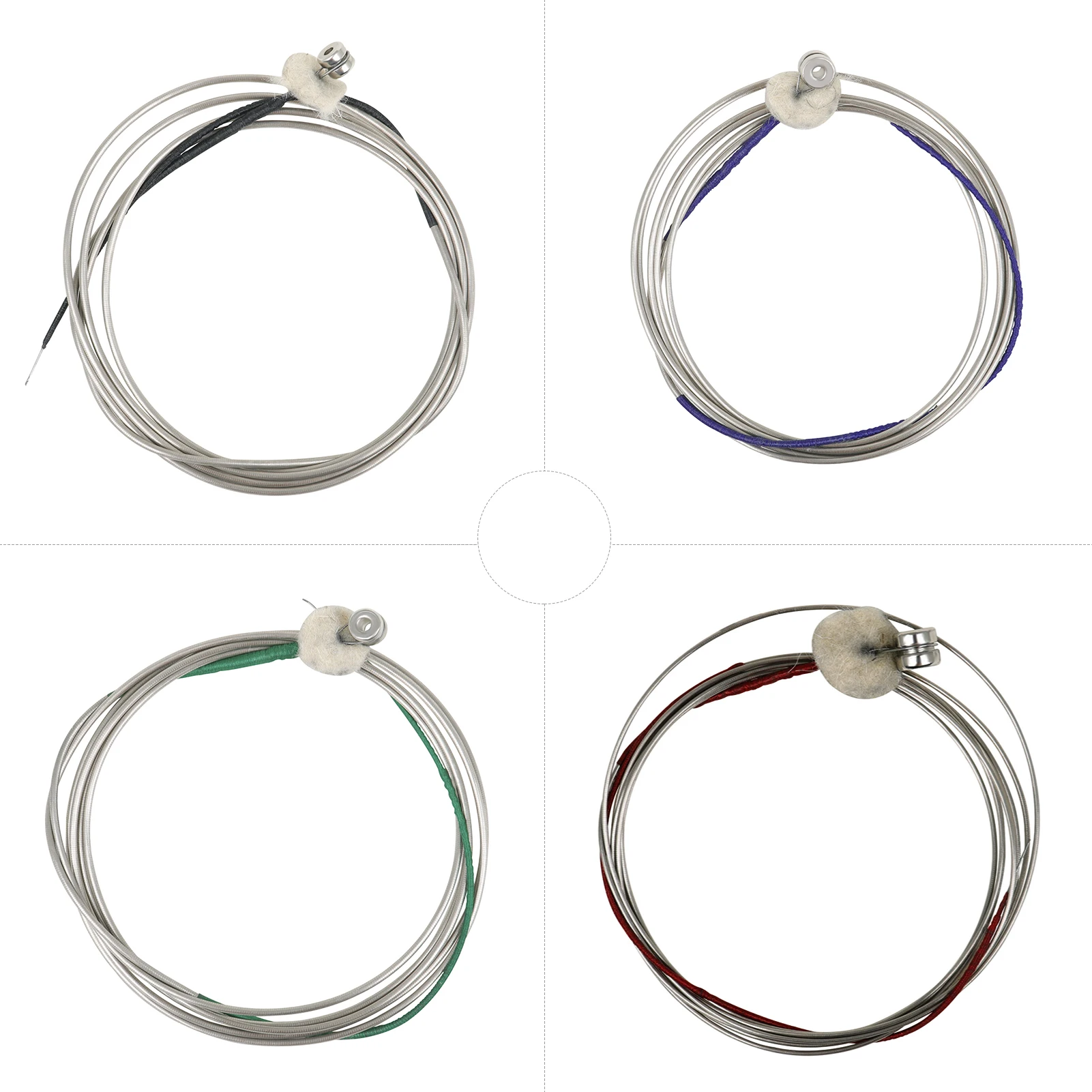 

BD102 4-string Double Bass String Set Steel-Nickel Winding String Rust-resistant Durable String for Double Bass (4 Pcs)