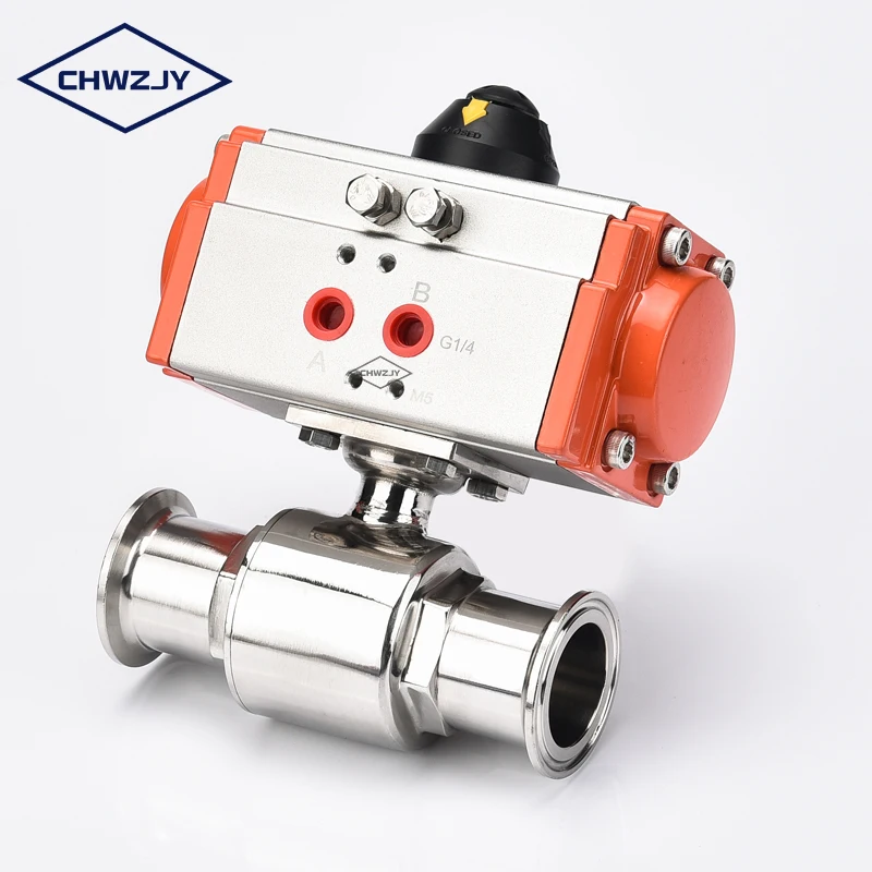 

304 316L Sanitary Stainless Steel Tri Clamp Ball Valve with Pneumatic Actuator