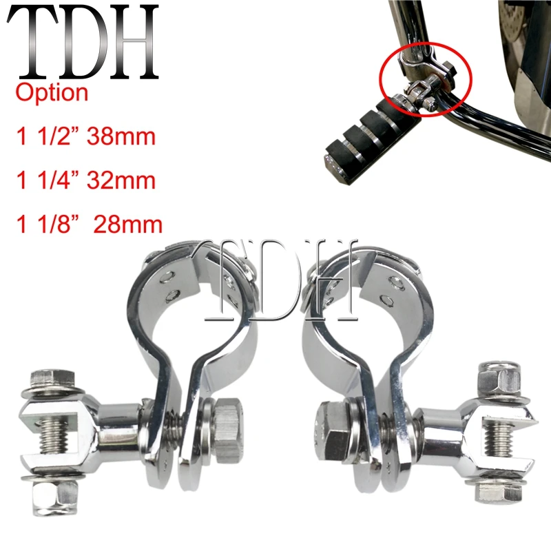 

1-1/2" 1-1/4" 1-1/8" Motorcycle Engine Guard Highway Footrest Foot Pegs Mount Clamps For Harley Cafe Racer Honda Kawasaki Suzuki
