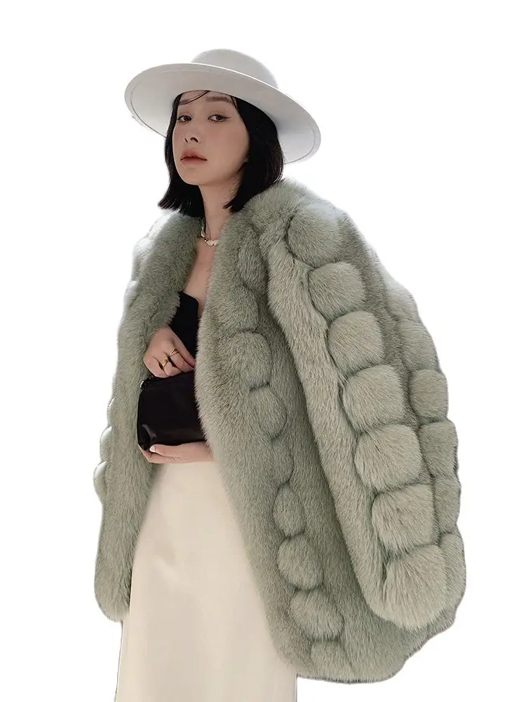 

Fangtai 2023 New Fashion Winter Warm Luxury Natural Real Fox Fur Coat Women Plus Size Outwear FemaleVest Coats Jacket For Women
