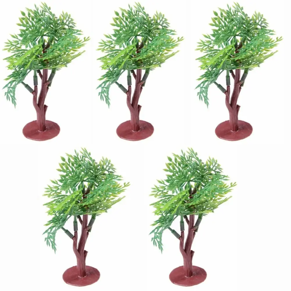 

Набор из 5 миниатюрных искусственных зеленых деревьев из пластика
