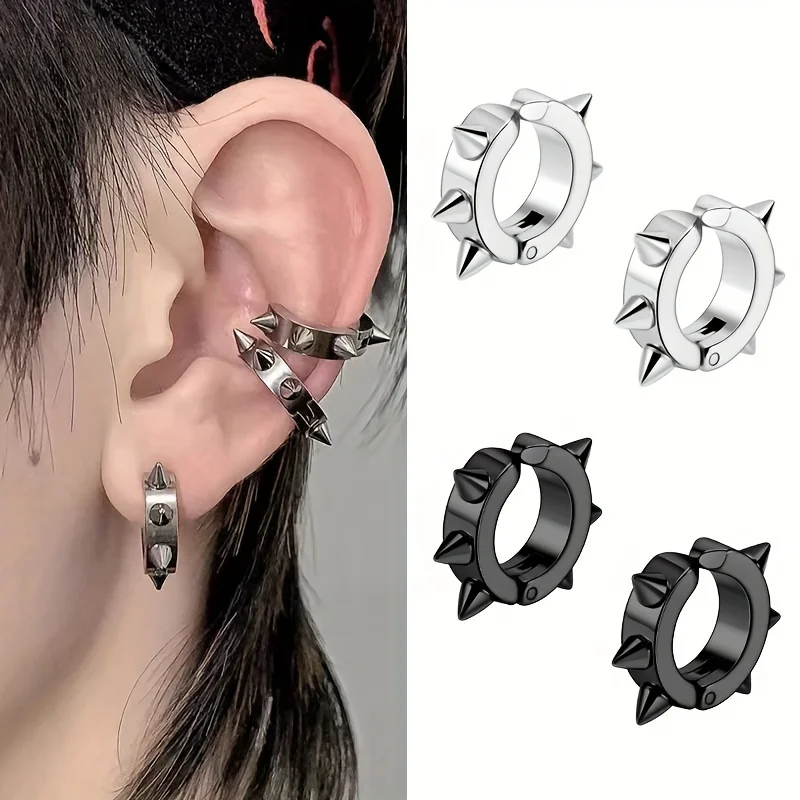 1/3/6 пар женские и мужские круглые серьги-кольца из нержавеющей стали