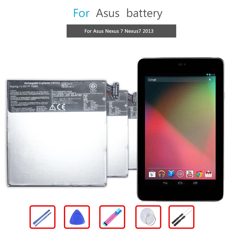 

3950mAh C11P1303 Battery For Asus Google Nexus 7 II 2 2nd Gen Nexus7 2013 Version ME571 ME57K ME57KL K009 Tablet