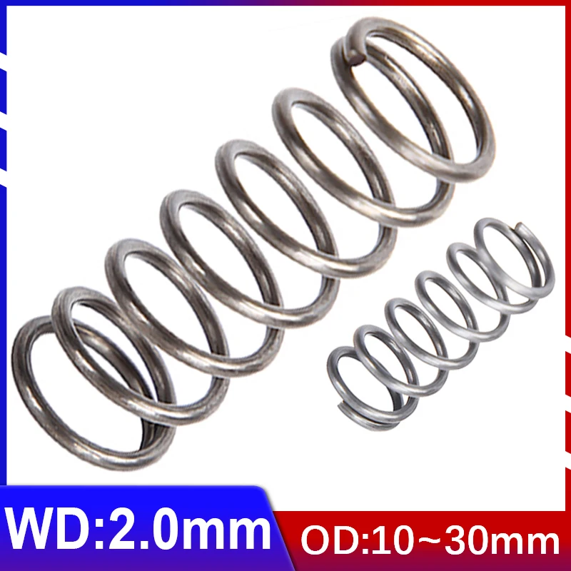 

Wire Diameter 2.0mm Spring Steel Compress Pressure Spring Y-type Rotor Buffer Return Cylidrical Coil Od 10~30mm Length 15~100mm