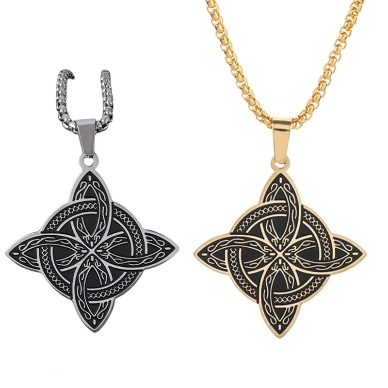 

Witch Knot Stainless Steel Necklace Knot Wiccan Protective Amulet