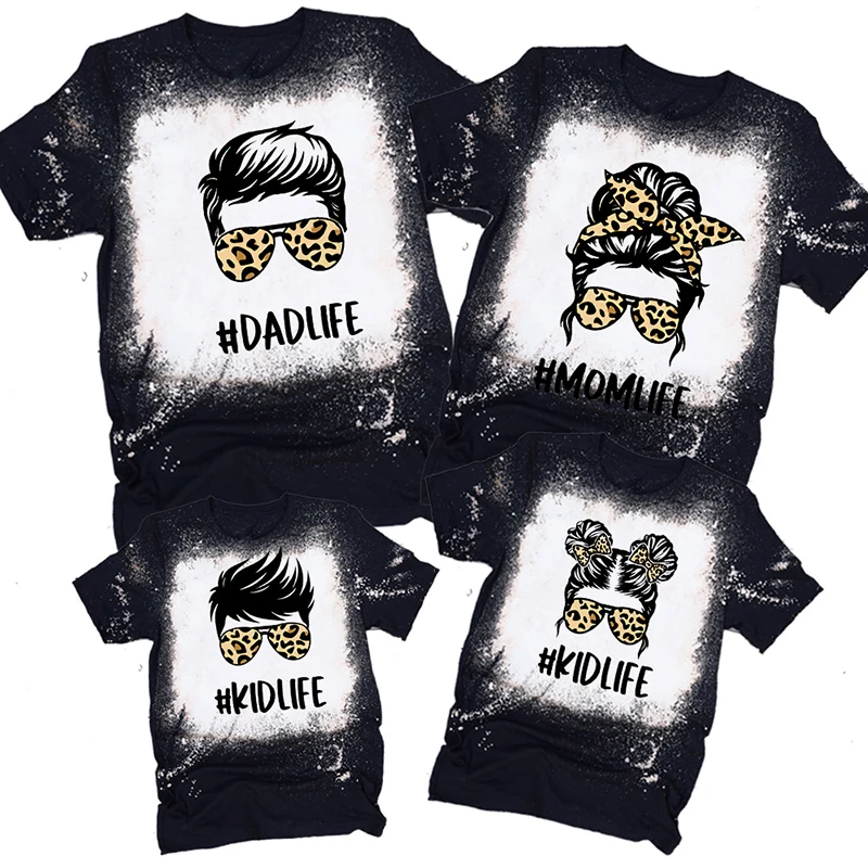 

Family Matching Clothes Adult Kids Boy Girl T-Shirt Cartoon Print Mother Daughter Father Son T-Shirt A Family Of Four Wear