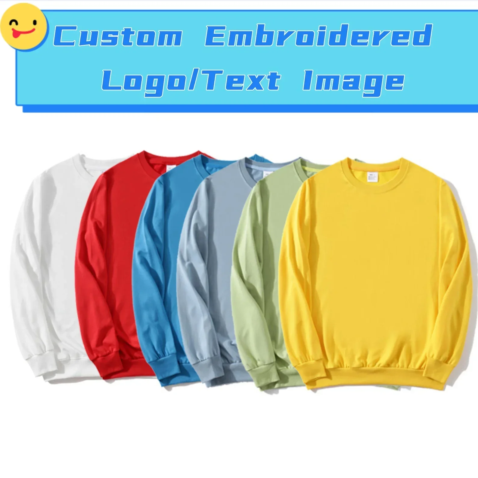 

Custom Embroidery Name Logo Lovers Solid Sweatshirts Autumn Winter Warm Sweatshirt High Quality Tops Hip Hop Pullover Gift