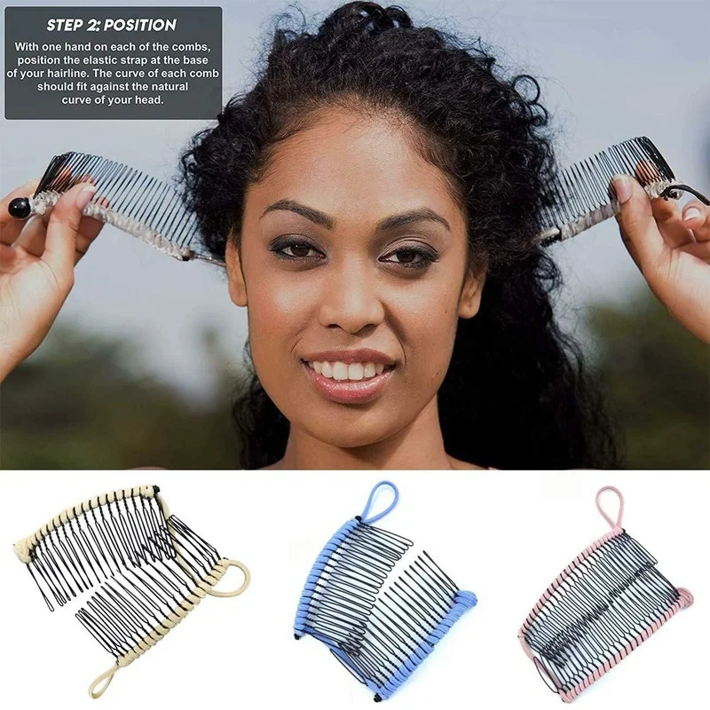 Женские Винтажные заколки-бананы двойная расческа без складок для толстых волос