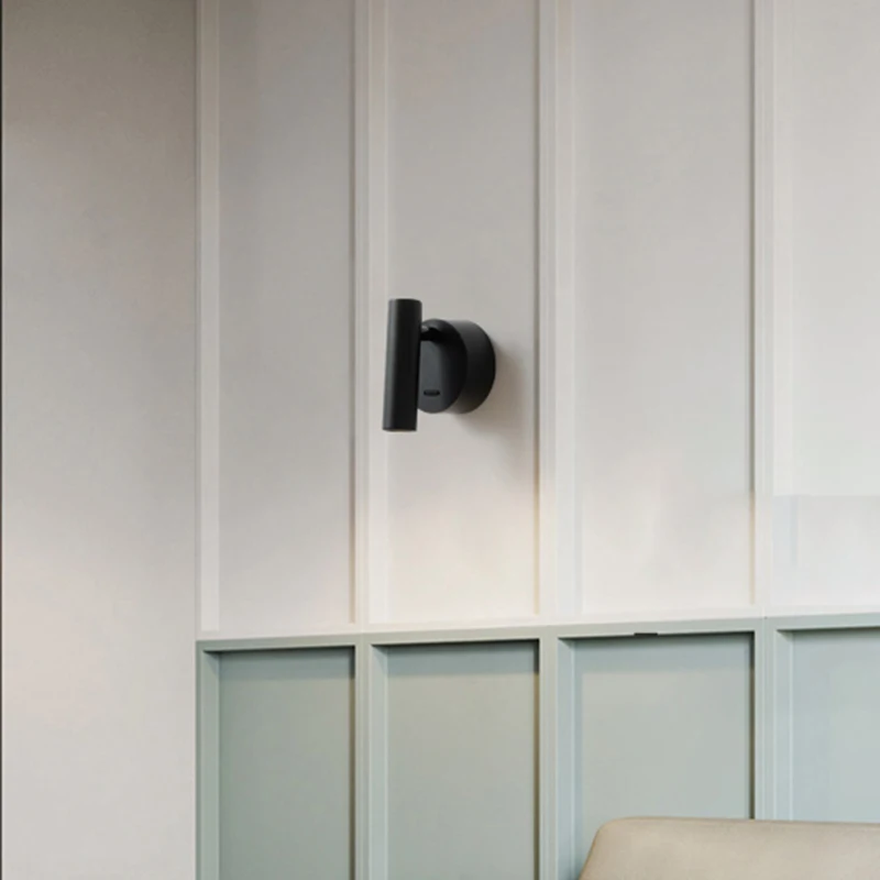 Современная простая белая черная золотая металлическая настенная лампа для