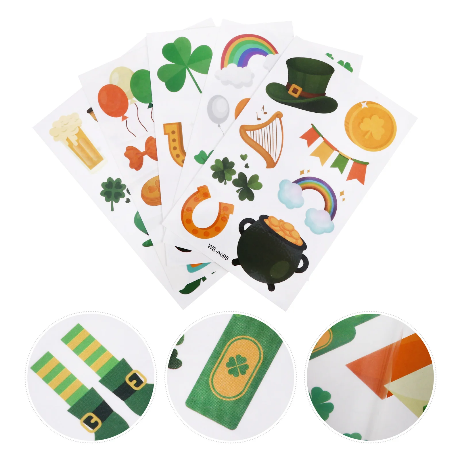

St Daypatrickshamrock Childrenstickers Temporary Patterned Patricks Decorations Party Supplies