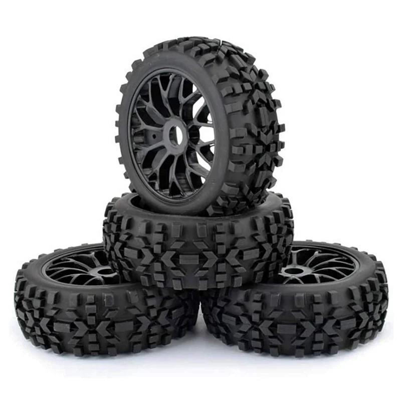 Фото Комплект из 4 шин FBIL-4Pcs 118 мм для внедорожных RC-багги с колесами и 17-мм шестигранником для ARRMA, Traxxas, Redcat, Team Losi, Kyosho, VRX, HPI, WR8, HSP, Hobao RC Pa №1