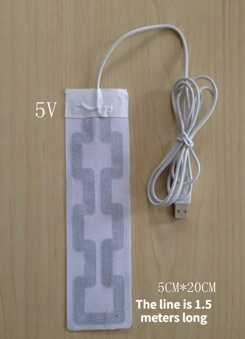 

2Pcs USB Electric Heating 5V Electric Heating Sheet Labyrinth Heating Sheet Is Soft and Foldable 5CM*20CM