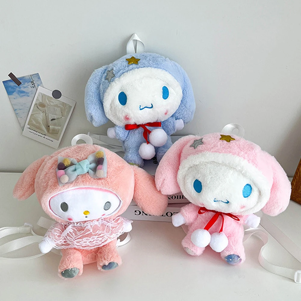 

Sanrioed Cinnamoroll плюшевый рюкзак кавайный аниме мультяшный рюкзак My Melody мягкий плюшевый плечевой рюкзак школьный рюкзак Кукла игрушки