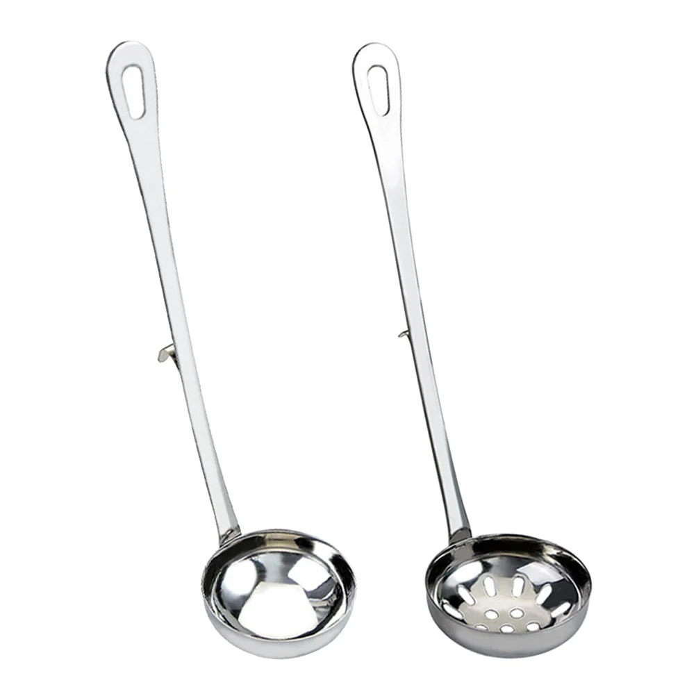 

Ladle Spoon Hot Soup Pot Slotted Colander Strainer Skimmer Steel Serving Stainless Handlespoons Cooking Scoops Scoop Metal Deep