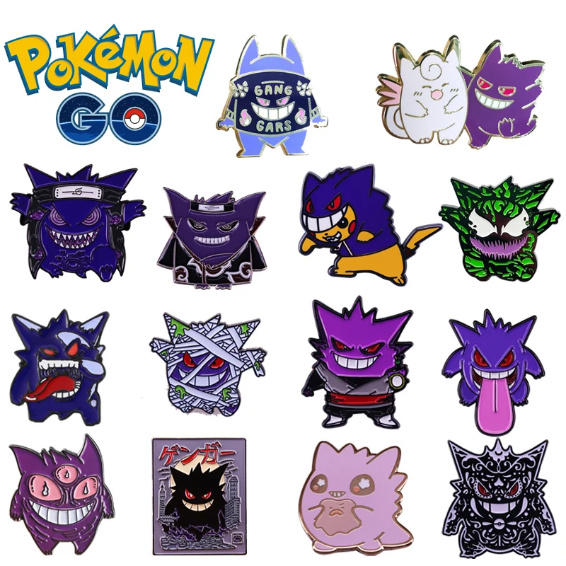 

Pokemon Game Anime Gengar Metal Badge Enamel Pin Stitch Clothes Clothing Accessorie Brooches Bag Decoration Kids Brooch Gift