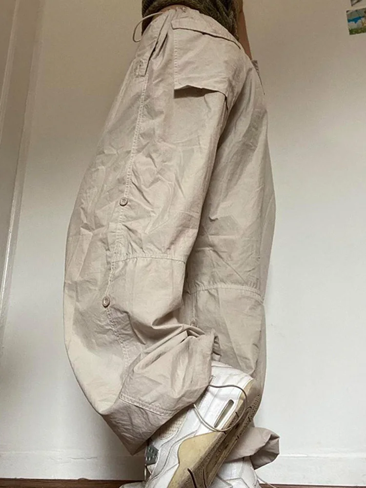 Однотонные брюки для бега технические с высокой талией уличная одежда модные