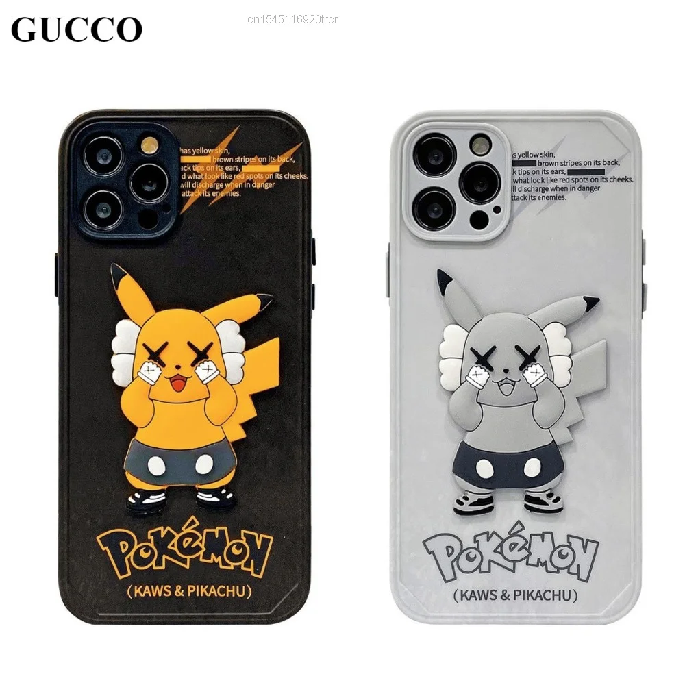 

Pokemon Pikachu Cartoon Kawsed Cover iphone case for iPhone 13 11 12 pro max xs xr se x 7 8 plus aesthetic Huawei P40 Mate 40 30
