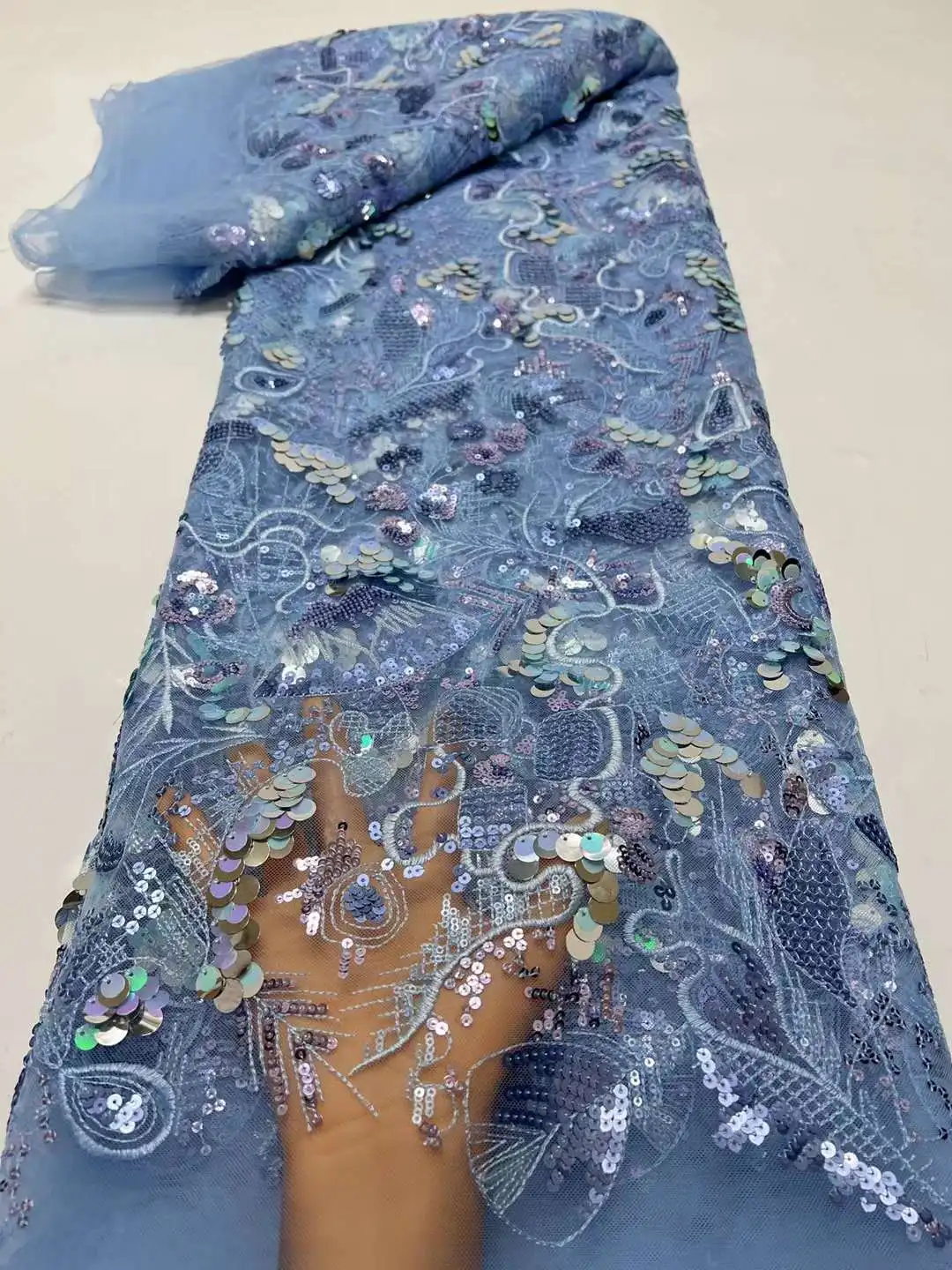 Роскошная розовая 2023 Высококачественная французская Тюлевая сетчатая кружевная