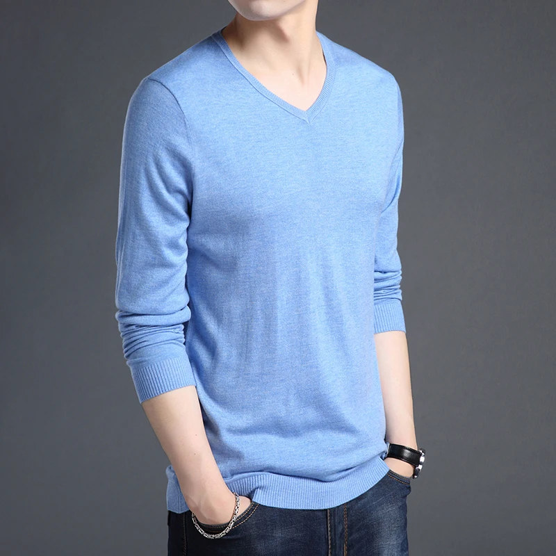 

Осенний мужской вязаный свитер, тонкий шерстяной свитер, Мужская внутренняя одежда с длинным рукавом, повседневная трикотажная нижняя рубашка