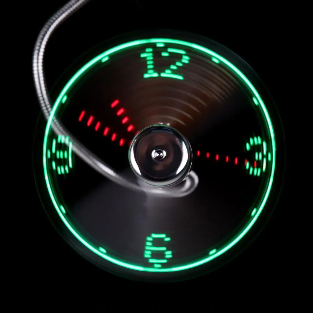 Mini Cool Clock Handheld USB Fan Real Time Display Adjustable Gadgets Flexible Gooseneck LED For Laptop PC Notebook |