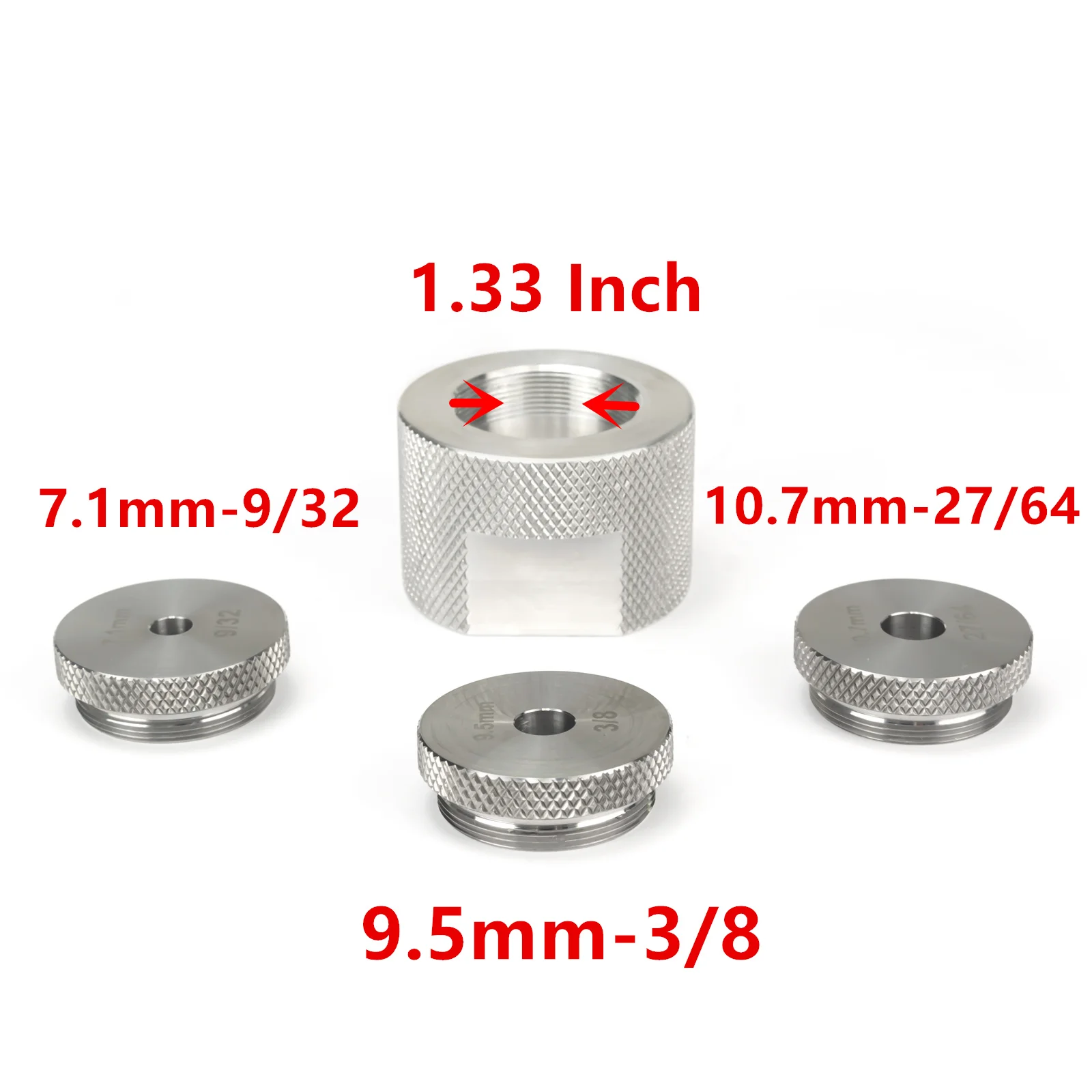 

1.5"OD 7.5"L Aluminum Cleaning Tube Filter Baffle Cup Stainless Steel 3 Cap for Metal Wipes Drilling Jig Guide Fixture Catching