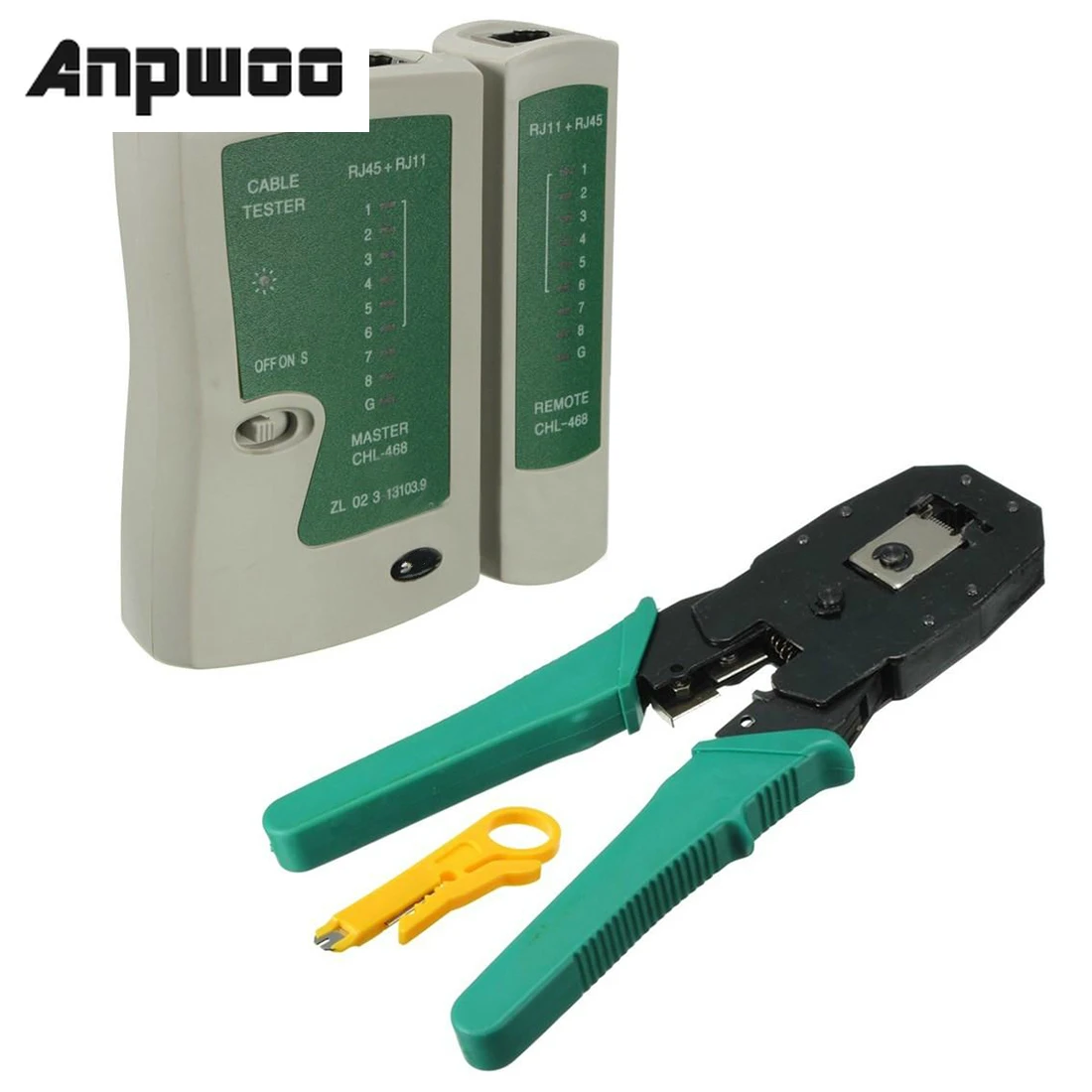 

ANPWOO Professional Network Cable Tester Lan rj45 rj11 with Wire Cable Crimper Crimp PC Network Hand Tools Herramientas