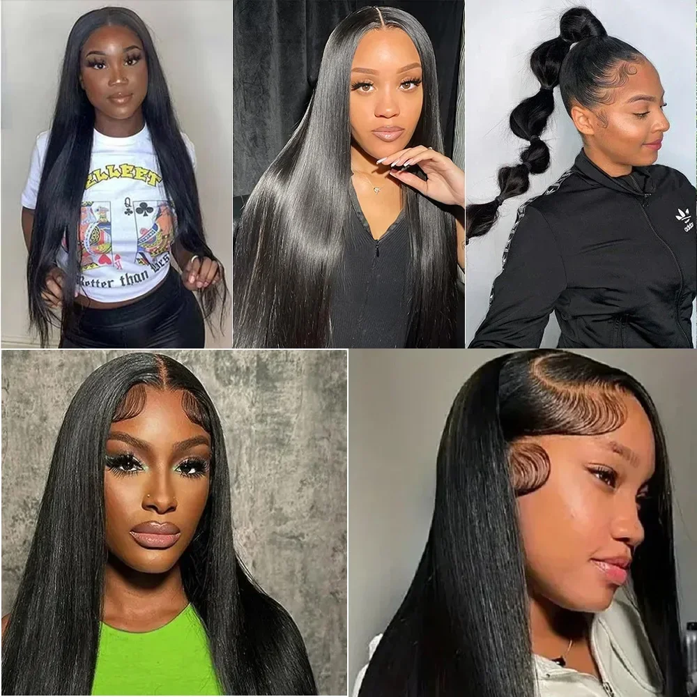 Bone Straight 13x6 HD Парики из натуральных волос на кружевной застежке спереди