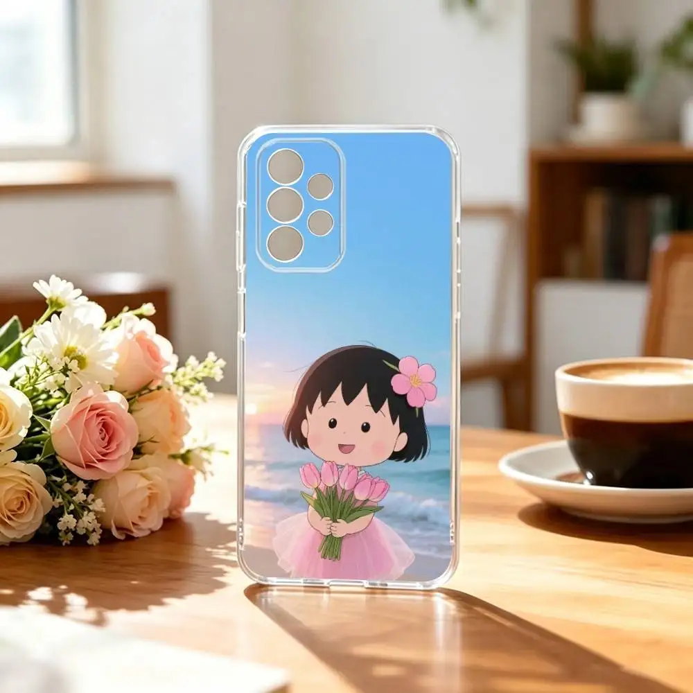 Фото Чехол для телефона C-Chibi Maruko-chan для Samsung S25, S24, S21, S22, S23, S30, Ultra, S20, Plus, Fe, прозрачный №5