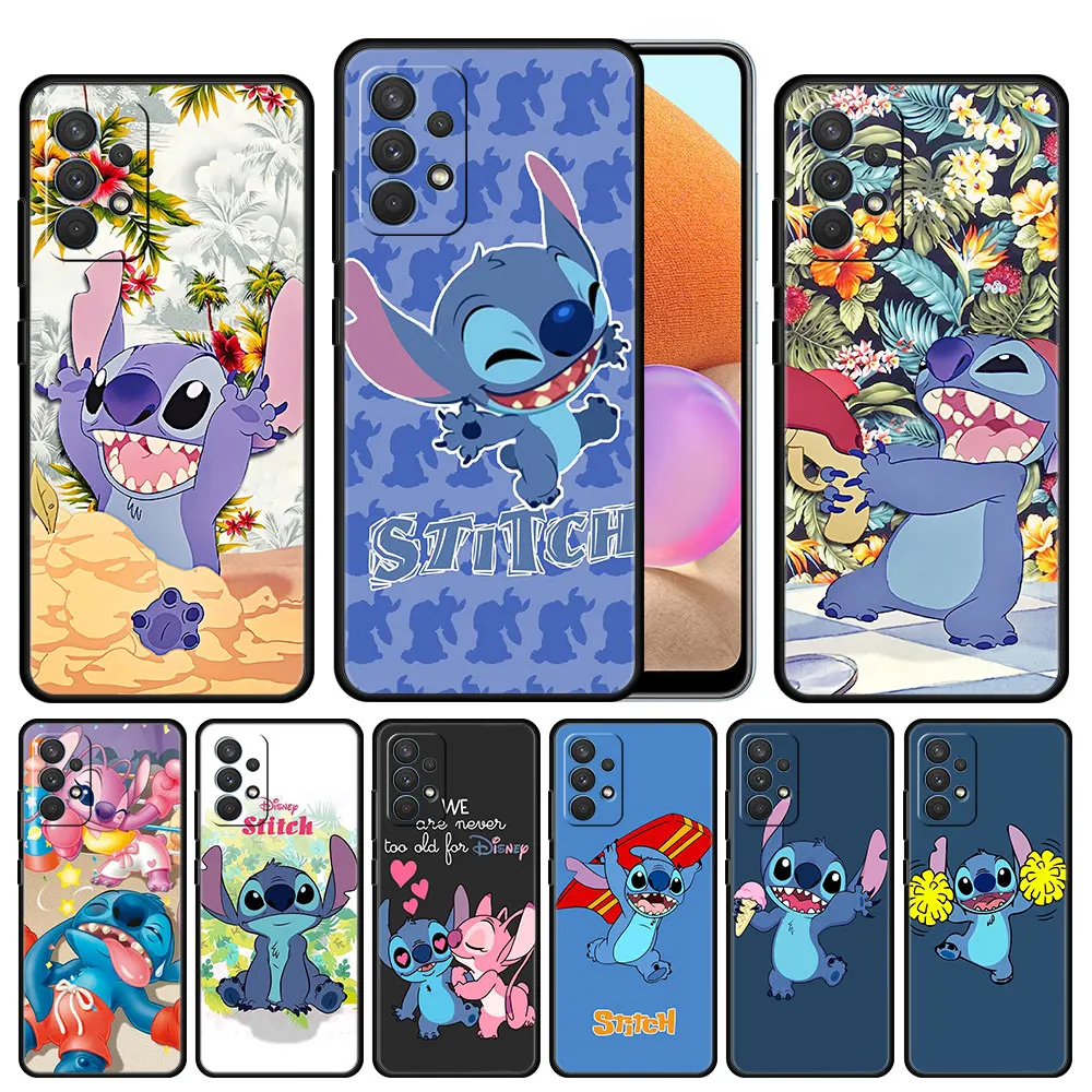 

Case Cover for Samsung Galaxy A12 A52 A51 A50 A71 A32 A02s A41 A22 A33 A53 A73 4G 5G Capa Capinha Trend Bag Disney Stitch Art