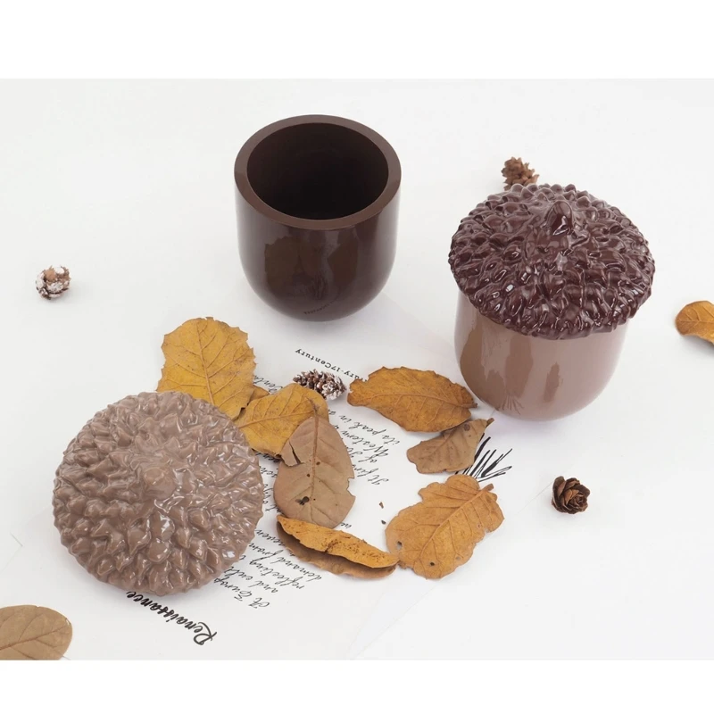 

Pinecone Shape Silicone Epoxy Mold with Lid Round Jewelry Holder Casting Molds