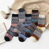 2021 newest 5pairslot winter warm thicken thermal soft casual women wool socks cashmere home snow boots home floor socks