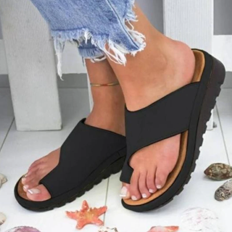 

Women Slippers Fashion Flats Wedges Open Toe Ankle Beach Shoes Woman Roman Slippers Sandalias Home Shoes Zapatos De Mujer
